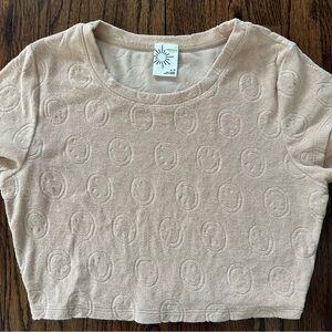 Aerie Offline Terrycloth Tan Crop Top Medium